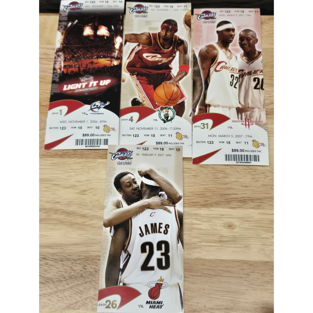 LeBron James 2006-07 Cleveland Cavaliers Game Ticket Lot 4 Opening Night NBA